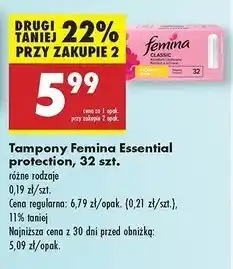 Biedronka Tampony normal Femina Safe oferta