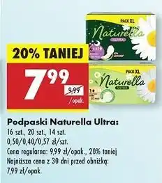 Biedronka Podpaski higieniczne normal Naturella Ultra oferta