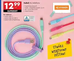 Biedronka Kabel 1.2 m usb-a/lightning Hykker oferta