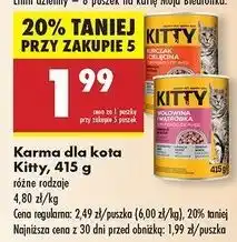 Biedronka Karma dla kota z wołowiną i wątróbką Kitty oferta