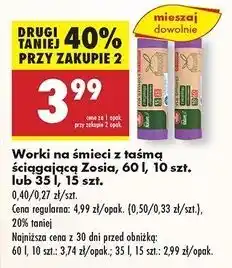 Biedronka Worki na smieci 35 l Zosia Samosia oferta