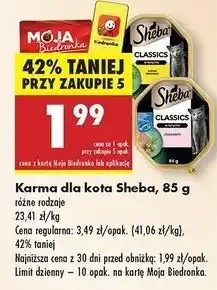 Biedronka Karma dla kota z łososiem Sheba Classics oferta