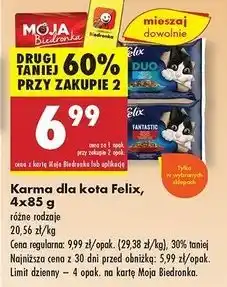 Biedronka Karma dla kota wołowina i kurczak Purina Felix Fantastic oferta