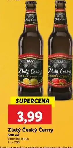 Lidl Piwo Zlaty Cesky Cerny Citron oferta