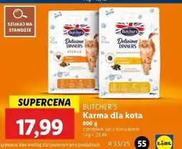 Lidl Karma dla kota kurczak Butcher's Delicious Dinners oferta
