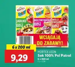 Lidl Sok jabłko + multiwitamina wieloowocowy Hortex Leon oferta