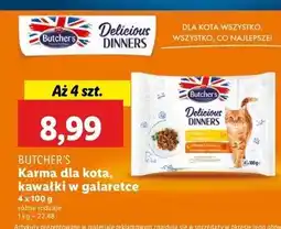 Lidl Karma dla kota kurczak + z indykiem Butcher's Delicious Dinners oferta