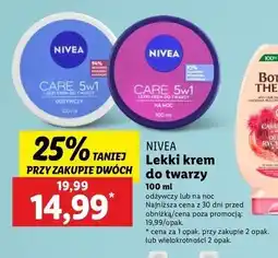 Lidl Krem do twarzy lekki na noc Nivea Creme Care oferta