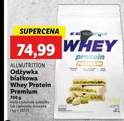 Lidl Koncentrat białek o smaku białej dubajskiej czekolady Allnutrition Whey Protein oferta