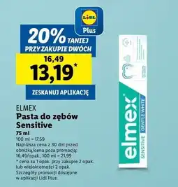 Lidl Pasta do zębów z aminofluorkiem Elmex Sensitive oferta