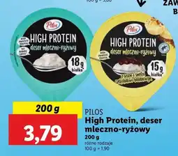 Lidl Deser mleczno-ryżowy High Protein Pilos oferta