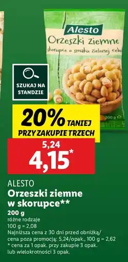 Lidl Orzeszki ziemne w skorupce Alesto oferta