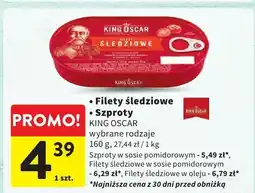 Intermarche Filety śledziowe King Oscar wybrane rodzaje oferta