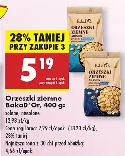 Biedronka Orzeszki ziemne niesolone Bakad'Or oferta