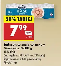 Biedronka Tuńczyk w sosie własnym 3-pak Marinero oferta