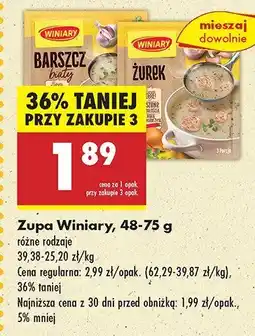 Biedronka Zupa Winiary, różne rodzaje oferta