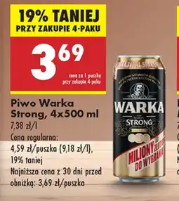 Biedronka Piwo Warka oferta
