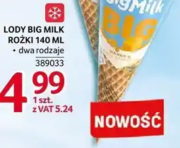 Selgros Lody Big Milk Rożek 140 ml oferta