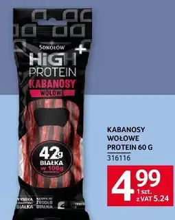 Selgros Kabanosy wołowe protein High+ 60g Sokołów oferta