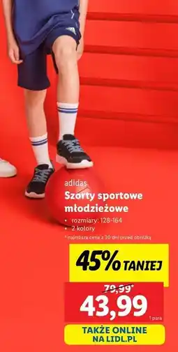 Lidl Szorty młodzieżowe 128-164 cm Adidas oferta