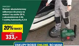Lidl Odkurzacz do pracy na mokro i sucho 20 v + akumulator 4 ah ładowarka 4.5 a Parkside oferta