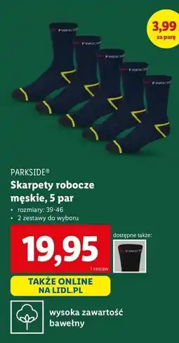 Lidl Skarpetki robocze 39-46 Parkside oferta