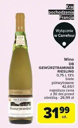 Carrefour Wino Vin D'alsace Gewurztraminer oferta