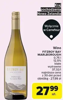 Carrefour Wino białe wytrawne Fitzroy Bay oferta