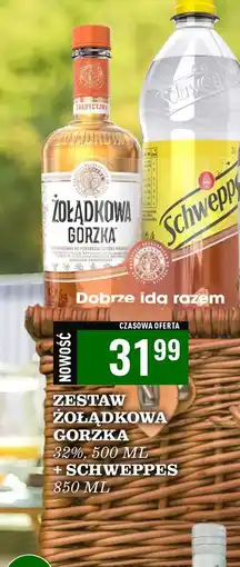 Biedronka Wódka + napój schwepps indian tonic 850 ml Żołądkowa Gorzka Tradycyjna oferta