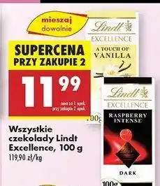 Biedronka Czekolada dark raspberry intense Lindt Excellence oferta