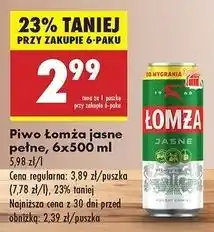 Biedronka Piwo Łomża Jasne (Dawniej Export) oferta