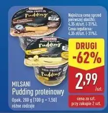 ALDI Pudding wysokobiałkowy czekoladowy Milsani High Protein oferta