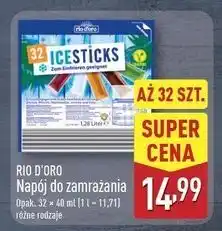 ALDI Napój do zamrażania o smaku coli wiśni marzanki wonnej brzoskwini i cytryny Rio D'oro oferta