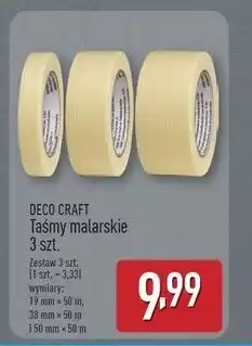 ALDI Taśma malarska 19 mm x 50 m + 38 Deco Craft oferta