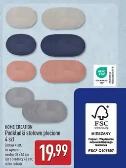 ALDI Podkładki stołowe plecione 35 x 50 cm Home Creation oferta