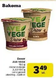 Carrefour Deser na kremie kokosowym kawa Bakoma Ave Vege oferta