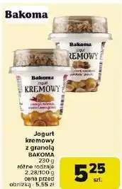 Carrefour Jogurt z bananami kawałkami czekolady i granolą Bakoma Kremowy oferta