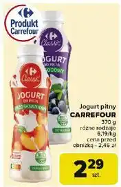 Carrefour Jogurt do picia brzoskwiniowy Carrefour oferta