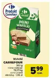 Carrefour Mini wafelki orzechowe Carrefour Classic oferta