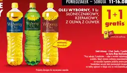 Biedronka OLEJ WYBORNY, SŁONECZNIKOWY, RZEPAKOWY, Z OLIWĄ Z OLIWEK oferta