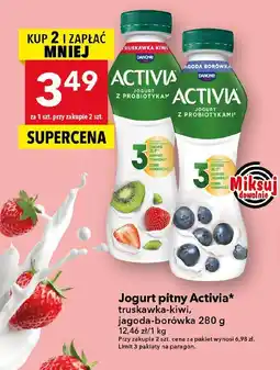Lewiatan Jogurt pitny Activia truskawka-kiwi, jagoda-borówka oferta