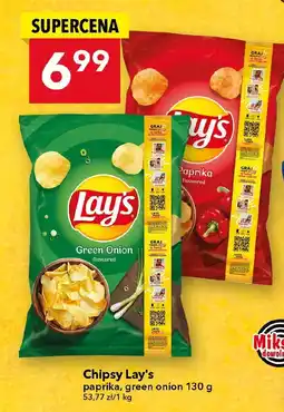 Lewiatan Chipsy Lay's papryka, green onion oferta