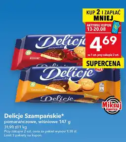 Lewiatan Ciastka Delicje Szampańskie pomarańczowe, wiśniowe 147g oferta
