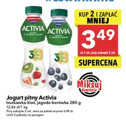 Lewiatan Jogurt pitny Activia truskawka-kiwi, jagoda-borówka oferta