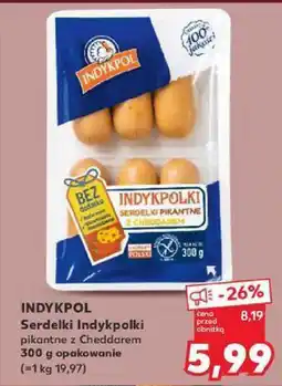 Kaufland Serdelki indypolki pikantne z chedarem Indykpol oferta