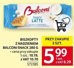 Selgros Biszkopty z nadzieniem Balconi Snack Latte oferta