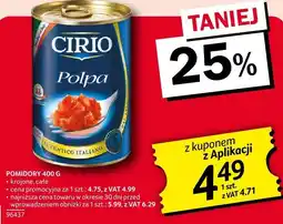 Selgros Pomidory krojone 400g Cirio oferta