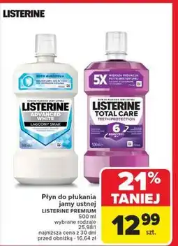 Carrefour Płyn do płukania ust clean mint Listerine Total Care oferta