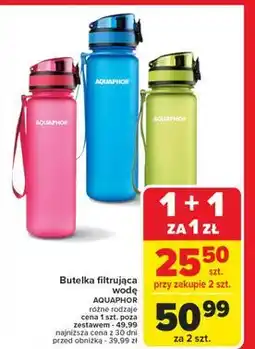 Carrefour Butelka filtrująca city 500 ml niebieska Aquaphor oferta