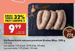 Biedronka Kielbasa biała surowa premium Kraina Mięs 500 g oferta